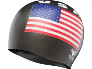TYR Adult Silicone Swim Cap - USA